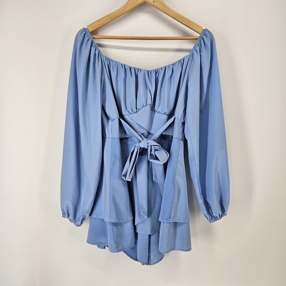 Pants - Fairy Blue Boho Jumpsuit Romper Womens Medium M Coquette Whimsical